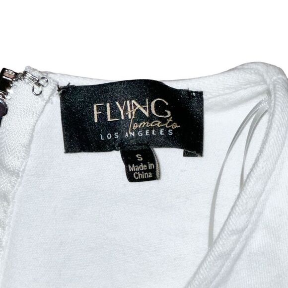 Flying Tomato Denim Jumpsuit Cutout White Small - Picture 5 of 9